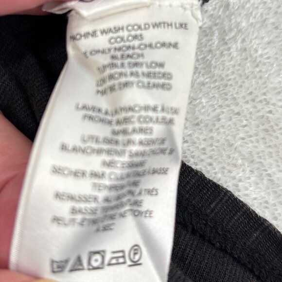 WE THE FREE Free People So Edgy Tee in Washed Black Crochet Sleeve Size XS - Picture 11 of 12